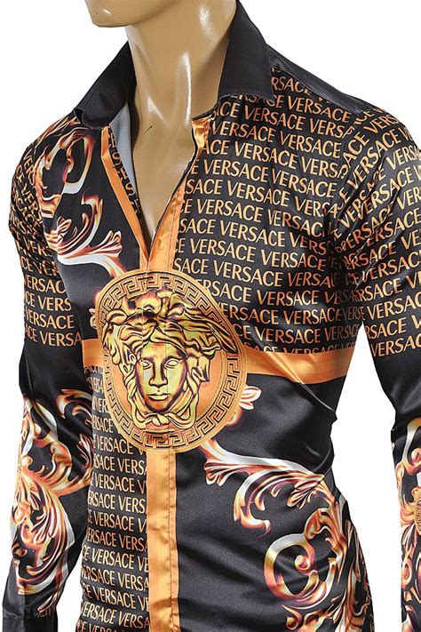 versace key shirt|Men's Luxury and Designer Shirts .